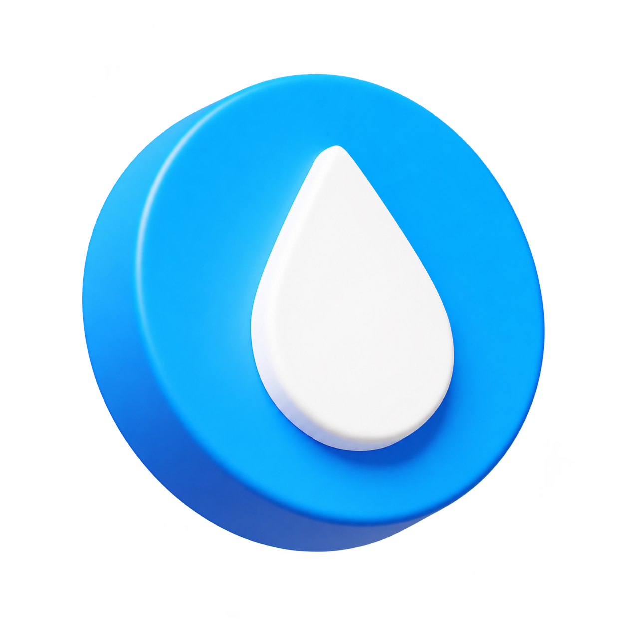H2O blue coin with a white water drop